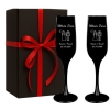 Czarne 2 Kieliszki Do Szampana Grawer Rocznica Ślub Prezent Logo