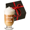 Szklanka do kawy latte na nóżce z grawerem w Pudełku Prezent na Dzień Kobiet Urodziny Walentynki