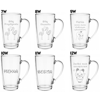 Zestaw 2 Kubków Wysokich 400ml z Grawerem na Prezent Walentynkowy