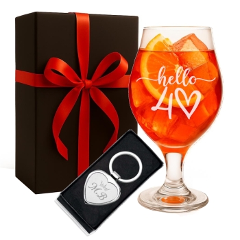 Zestaw kieliszek do drinków Aperol 570ml grawer Panieński Urodziny brelok