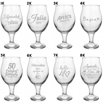 Zestaw kieliszek do drinków Aperol 570ml grawer Panieński Urodziny brelok