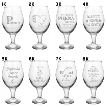Szklanka Do Piwa na Nóżce 570ml z grawerem Prezent dla Niej Niego