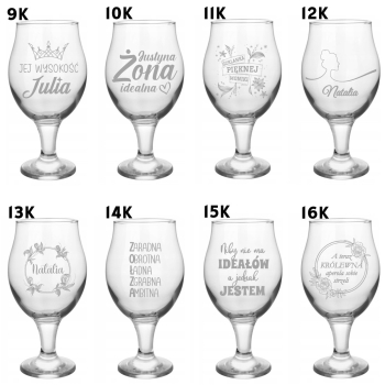 Szklanka Do Piwa na Nóżce 570ml z grawerem Prezent dla Niej Niego