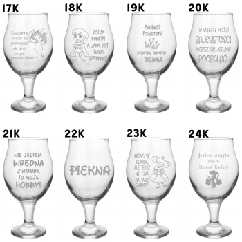Szklanka Do Piwa na Nóżce 570ml z grawerem Prezent dla Niej Niego