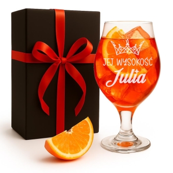 Szklanka Do Piwa na Nóżce 570ml z grawerem Prezent dla Niej Niego w pudełku