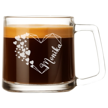 Szklany Kubek z grawerem Twój Tekst 335ml Prezent dla Niej Niego Walentynki