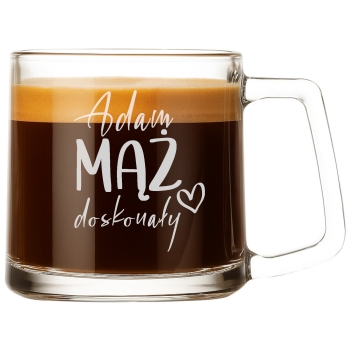 Szklany Kubek z grawerem Twój Tekst 335ml Prezent dla Niej Niego Walentynki