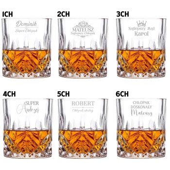 Zestaw 2 szklanki do whisky z grawerem kryształ Prezent Urodziny Rocznica