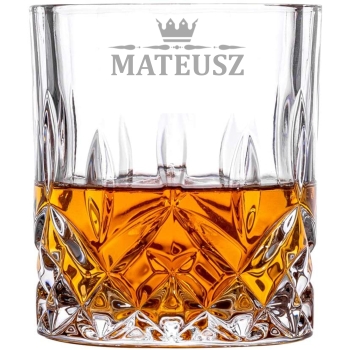 Zestaw 6 szklanek kryształowych whisky Grawerem imię logo prezent Urodziny