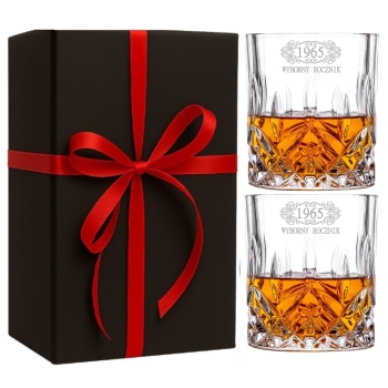 Zestaw 2 szklanki do whisky z grawerem kryształ Prezent Urodziny Rocznica