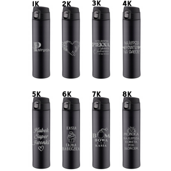 Kubek termiczny z Grawerem czarny z ustnikiem Prezent dla Niej Niego