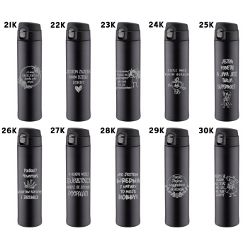 Kubek termiczny czarny z ustnikiem blokadą 520ml GRAWER logo walentynki, Dzień Kobiet,