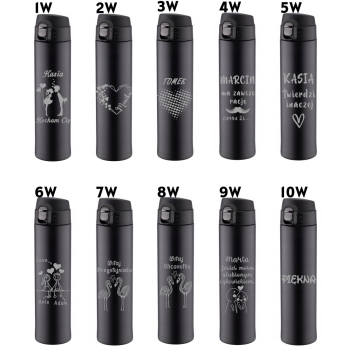 Kubek termiczny z Grawerem czarny z ustnikiem Prezent na Walentynki