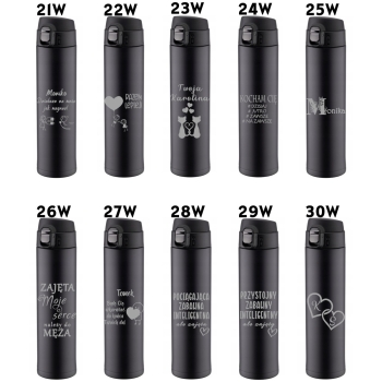 Kubek termiczny z Grawerem czarny z ustnikiem Prezent na Walentynki