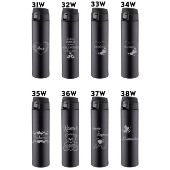 Kubek termiczny z Grawerem czarny z ustnikiem Prezent na Walentynki