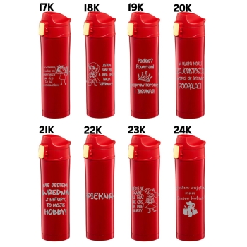 Kubek termiczny z Grawerem Czerwony Prezent dla Niej Żony Dzień Kobiet Urodziny