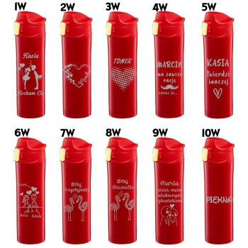 Kubek termiczny z Grawerem Czerwony Prezent dla Niej Żony Walentynki Dzień Kobiet