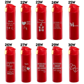 Kubek termiczny z Grawerem Czerwony Prezent dla Niej Żony Walentynki Dzień Kobiet