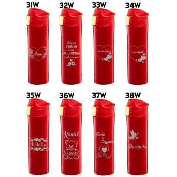 Kubek termiczny z Grawerem Czerwony Prezent dla Niej Żony Walentynki Dzień Kobiet