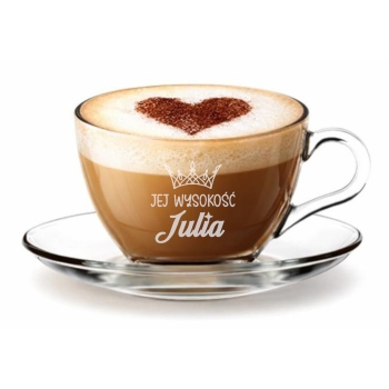 Filiżanka do kawy z Grawerem Logo Prezent na Walentynki Dzień Kobiet 215ml
