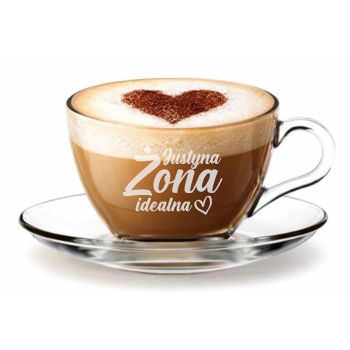 Filiżanka do kawy z Grawerem Logo Prezent na Walentynki Dzień Kobiet 215ml