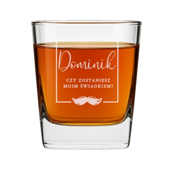 Szklanka do drinków whisky na wieczór kawalerski dla Świadka z grawerem 250ml
