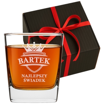 Szklanka do whisky z grawerem 250ml Imię Urodziny Prezent dla Niego Świadek