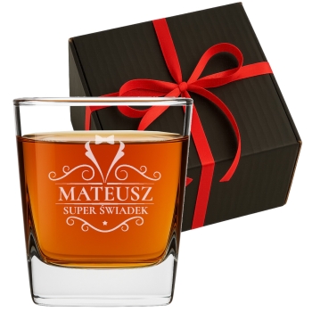 Szklanka do whisky z grawerem 250ml Imię Urodziny Prezent dla Niego Świadek