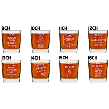 Szklanka do drinków whisky z grawerem Najlepszy rocznik Twoje imię 250ml Dzień Chłopaka Ojca