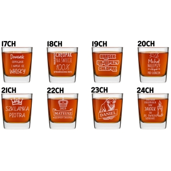 Szklanka do drinków whisky z grawerem Najlepszy rocznik Twoje imię 250ml Dzień Chłopaka Ojca