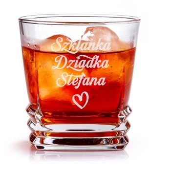 Kwadratowa Szklanka do whisky z grawerem 270ml Prezent Urodziny dla Dziadka