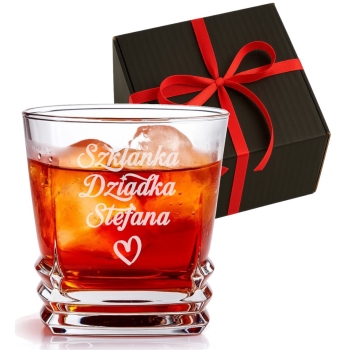 Kwadratowa Szklanka whisky z grawerem 270ml Imię Prezent Urodziny Dziadka
