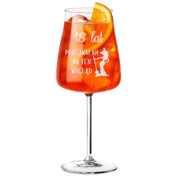 Kieliszek do Wina Aperol Spritz z grawerem Prezent dla Niej Urodziny 600ml