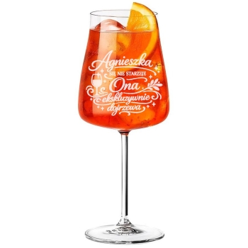 Kieliszek do Wina Aperol Spritz z grawerem Prezent dla Niej Urodziny 600ml