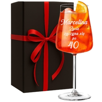 Kieliszek do Wina Aperol Spritz z grawerem Prezent dla Niej Urodziny 600ml