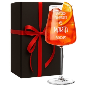 Kieliszek do Wina Aperol Spritz z grawerem Prezent dla Niej Urodziny 600ml