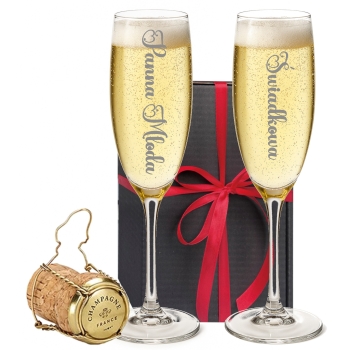 Kieliszki do szampana z GRAWEREM Wesele Para Młoda panieński PREZENT