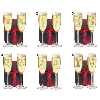 Kieliszki do szampana z GRAWEREM Wesele Para Młoda panieński PREZENT