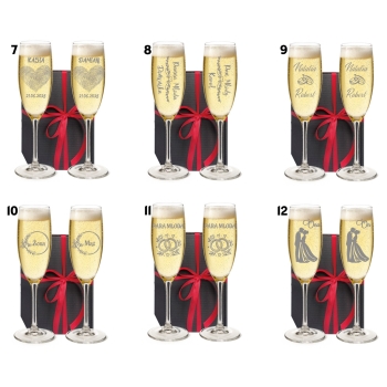 Kieliszki do szampana z GRAWEREM Wesele Para Młoda panieński PREZENT