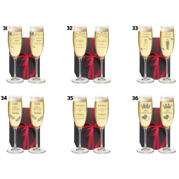 Kieliszki do szampana z GRAWEREM Wesele Para Młoda panieński PREZENT