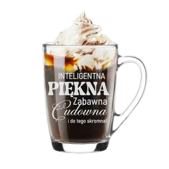 Szklany kubek z grawerem Prezent Świąteczny Twój Napis 300ml Logo