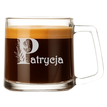 Szklany Kubek z grawerem Twój Tekst 335ml Prezent dla Niej Niego Walentynki Dzień Kobiet