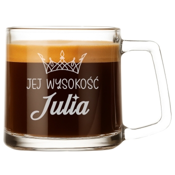 Szklany Kubek z grawerem Twój Tekst 335ml Prezent dla Niej Niego Walentynki Dzień Kobiet