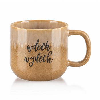 Filiżanka Kubek ceramiczny brązowy 400ml z grawerem TWÓJ NAPIS IMIĘ Prezent