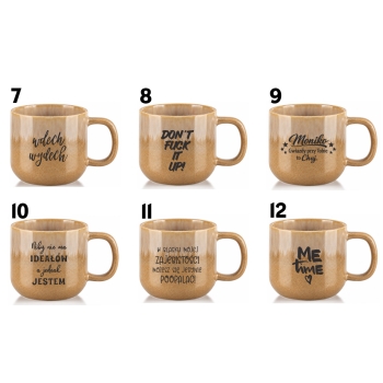 Filiżanka Kubek ceramiczny brązowy 400ml z grawerem TWÓJ NAPIS IMIĘ Prezent