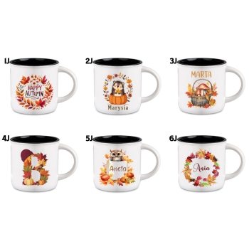 Kubek ceramiczny 250ml Camping dla podróżnika turystyczny TWÓJ NAPIS Wzory