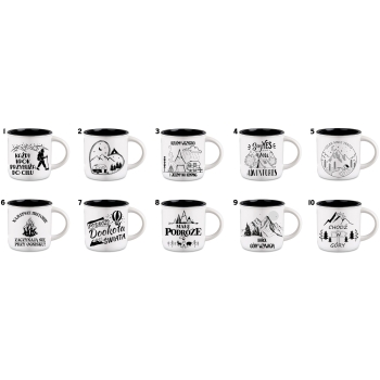 Kubek ceramiczny 250ml Camping dla podróżnika turystyczny TWÓJ NAPIS Wzory