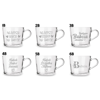 Kubek z grawerem Filiżanka Twój Napis Prezent Logo 450ml Babci i Dziadka