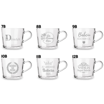 Kubek z grawerem Filiżanka Twój Napis Prezent Logo 450ml Babci i Dziadka