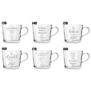 Kubek z grawerem Filiżanka Twój Napis Prezent Logo 450ml Babci i Dziadka